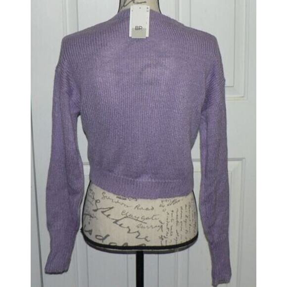 BP. Women's V-Neck Crop Pullover Sweater In Purple Veronica 2XS MSRP $39 - Picture 6 of 7